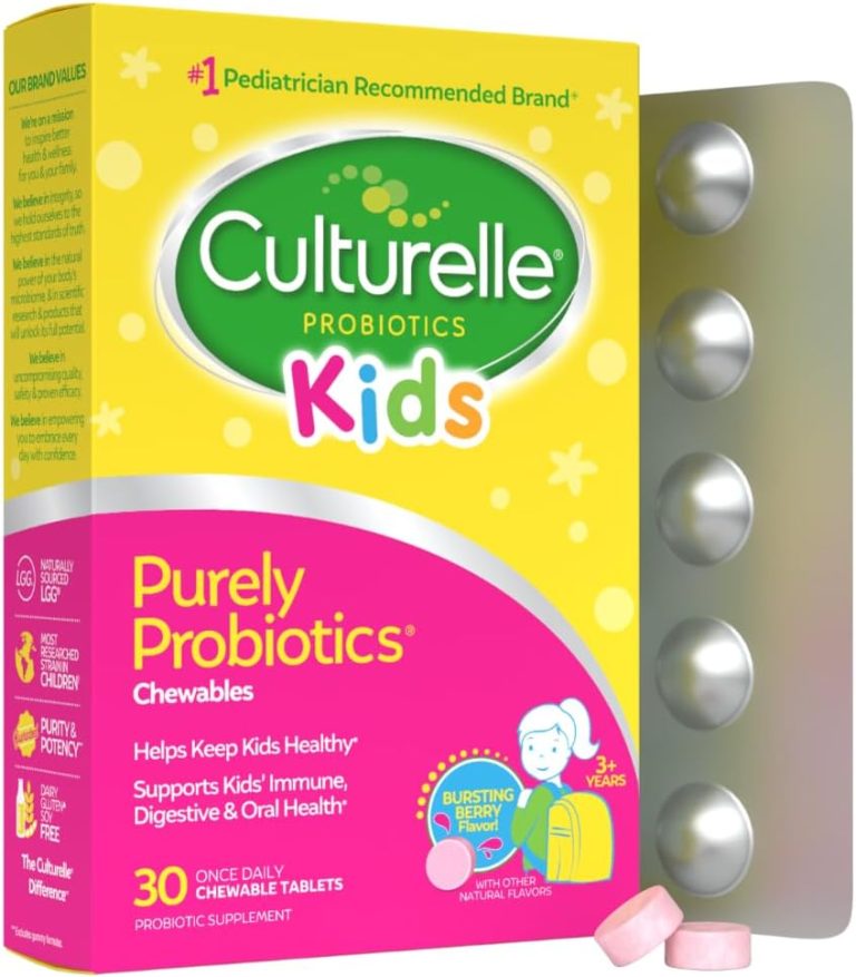 Culturelle Daily Chewable Probiotics for Kids Ages 3+, Berry Flavor, 30 Ct