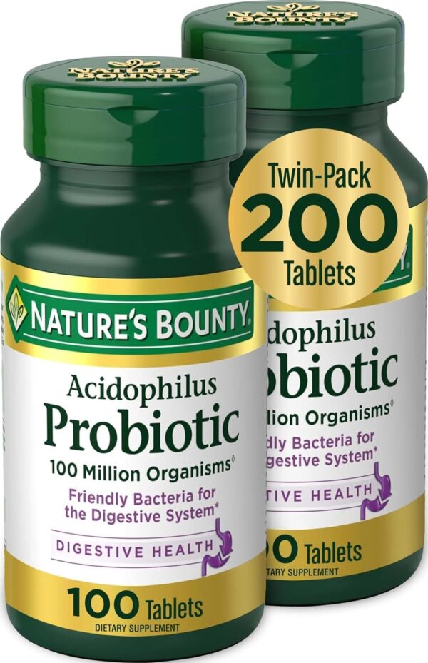 Nature's Bounty Acidophilus Probiotic, Daily Probiotic Supplement
