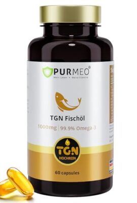 Pure Triglyceride Omega 3, Wild Caught Deep Sea Fish Oil 1000mg - 400% Higher Absorption & 99.9% Purity - 600mg EPA + 300mg DHA, No Fishy Aftertaste, Made in Germany, 60 Softgels